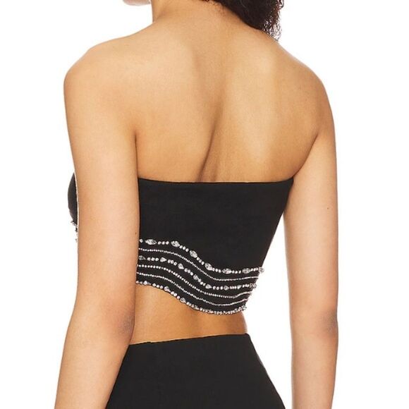 NBD Revolve Bruna Rhinestone Embellished Crop Top in Black Size Medium 198.00 - Picture 3 of 16